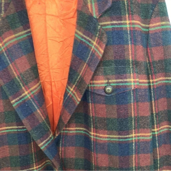 Vintage EastWest Blazer Jacket Women's Size Large Plaid Wool Multicolour Coat - Picture 7 of 8